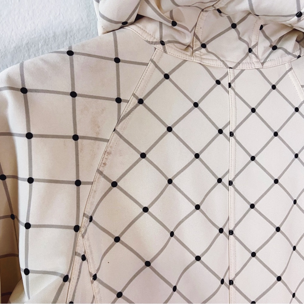 lululemon athletica Cream Grid-Print Hooded Jacket with Black Trim - Picture 11 of 13